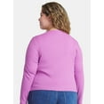 thumbnail image 3 of Terra & Sky Women's Plus Long Sleeve Notch Neck Top, Sizes 0X-5X, 3 of 5