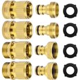 thumbnail image 1 of SanNinw 4 Sets Garden Hose Quick Connect Solid Brass Male and Female Fittings, 3/4 Inch GHT, 1 of 8