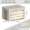 thumbnail image 5 of 6 Pack Clothes Storage Bins with Metal Frame Foldable Storage Bins for Clothes Linen Fabric Storage Box with Clear Window Beige 15.7x11.8x7.8inch(22L ), 5 of 8