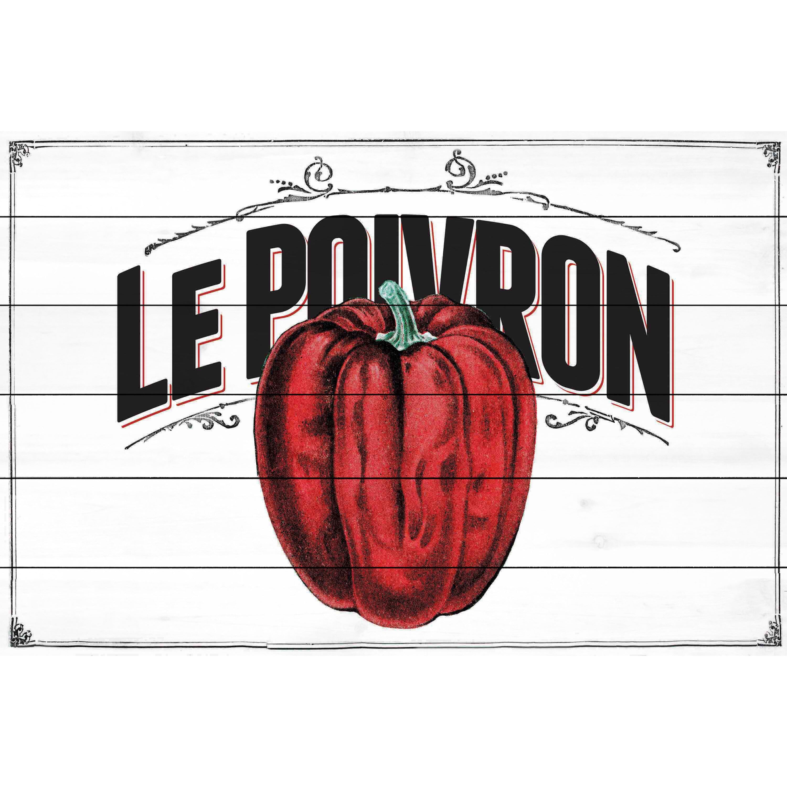 Marmont Hill "French Produce Pepper" Painting Print on White Wood
