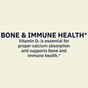 Spring Valley Vitamin D3 Softgels, 25 mcg (1000 IU), 100 Count, Supplement for Bone and Immune Health