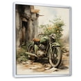 thumbnail image 2 of Designart "Greenish Hue Retro Motorcycle" Bicycle Floater Framed Wall Art Living Room, 2 of 5