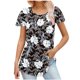 thumbnail image 1 of Blusas de Algodón para las Mujeres Impresas 3/4 Mangas Cuello Redondo Casual, Camisetas Casuales de Mujer para el Hogar Y Diario, 1 of 5