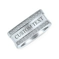 thumbnail image 3 of Bling Jewelry Mens Pave CZ Accent Rectangle Signet Statement Band Ring, 3 of 4