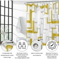 thumbnail image 3 of Gold Shower Curtain with Hooks Warm Yellow Shower Curtains for Bathroom Abstract Geometric Shower Curtain - Heavy Duty Fabric Luxury Bathroom Curtains Shower Set for Hotel SPA Bath Tubs, 72x72 Inch, 3 of 6