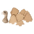 thumbnail image 2 of 50pcs Scalloped Kraft Paper Christmas Tree Gift Parcel Tags Label Luggage Paper Tags with 10M Rope (Brown), 2 of 4