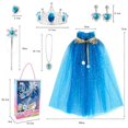 thumbnail image 2 of Little Girls Princess Dress up Trunk Blue Cape Jewelry Gift Set for Birthday Party Halloween Carnival 3-8 Years, 2 of 4