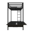 DHP Miles Twin over Futon Metal Bunk Bed with Ladder for Kids, Black