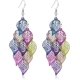 thumbnail image 1 of Dangle Earrings for Women Handmade Boho Super Lightweight Chandelier Dangle Drop Earring Gold Silver Plated Colorful Leaf -, 1 of 4