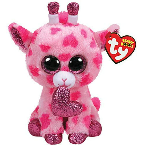 New TY Beanie Boos - Valentine TY Beanie Sweetums The Giraffe (Glitter  Eyes) Small 6