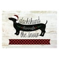 thumbnail image 4 of Personalized Planet 27x18 Dachshund Through The Snow Christmas Doormat with Custom Family Name Printed on Rectangular 1/4” Thick Non Slip Mat for Kitchen Hallway Deck or Porch, 4 of 6