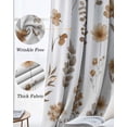 thumbnail image 6 of Brown Spring Floral Blackout Curtains for Bedroom 45 Inch Length 2 Panels Set, Flowers Leaves Elegant Pastoral Thermal Insulated Energy Saving Window Treatment Curtains Blackout Drapes 52"x45", 6 of 8