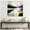 White, variant on Kate and Laurel Sylvie Mountain Lake Modern Abstract Landscape Framed Canvas Wall Art by The Creative Bunch Studio 30 x 30 Natural, Modern Contemporary, Abstract, Landscape Decor, Living Room