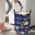 thumbnail image 4 of Lsque Sea Inhabitans and Herb pattern Laundry Hamper Basket, Tall Woven Rope Hamper Basket for Clothes, Lightweight Storage Basket, Collapsible Waterproof-Small, 4 of 8