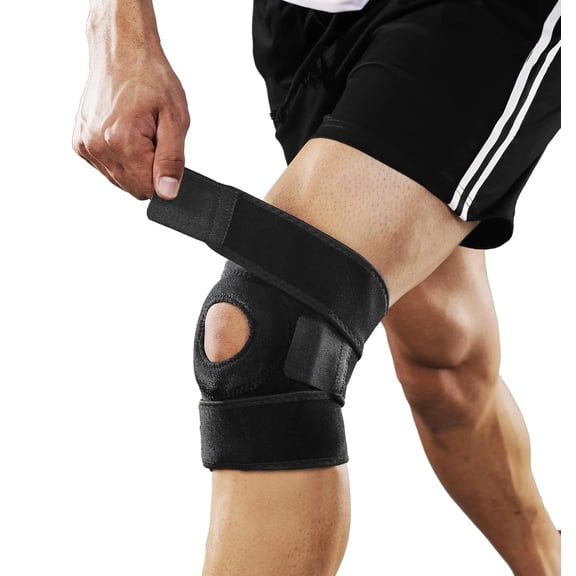 Knee Brace for Women Plus Size, Wraparound Knee Braces With Straps Women, Adjustable Compression Knee Brace, Tendon Support Brace for Men Women - Arthritis Pain, Injury Recovery, Running, Workout