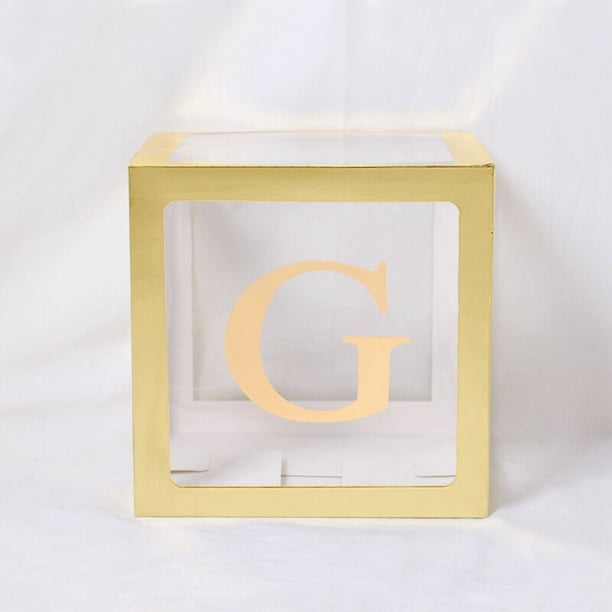 Decoración de Baby Shower para niño y niña, caja de globos transparente dorada con nombre de edad, decoración de fiesta de cumpleaños, boda, bautizo