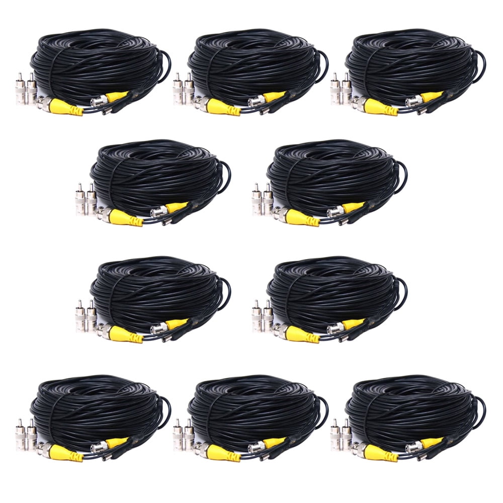 VideoSecu 10x 50 Feet Video Power Extension Cables Wires Cords for CCTV