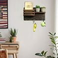 thumbnail image 2 of Wall Mounted Mail Holder Wooden Key Holder Rack Mail Sorter Organizer with 4 Double Key Hooks and A Floating Shelf Rustic Home Decor for Entryway or Mudroom, 2 of 7
