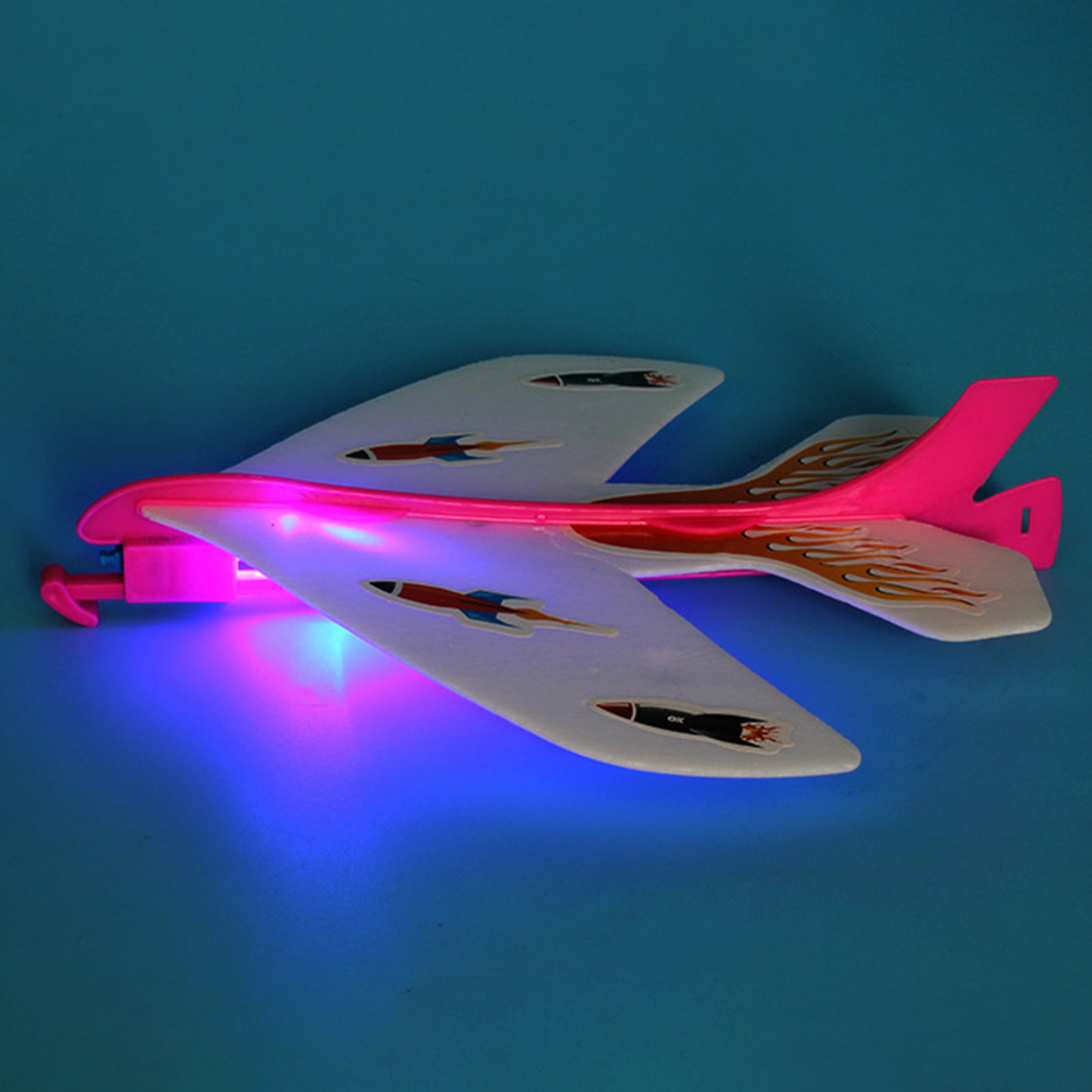 Random Color Flash Slingshot Aircraft Rotary Plastic Plane for Kids Gift Toys 
