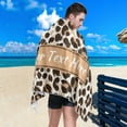 thumbnail image 5 of Leopard Cheetah Print Animal Custom Beach Towel 30" x 60", Quick Dry Personalized Text Bath Towel Absorbent Lightweight Travel Towel for Beach Yoga Swim Sport Camping Holiday, 5 of 7