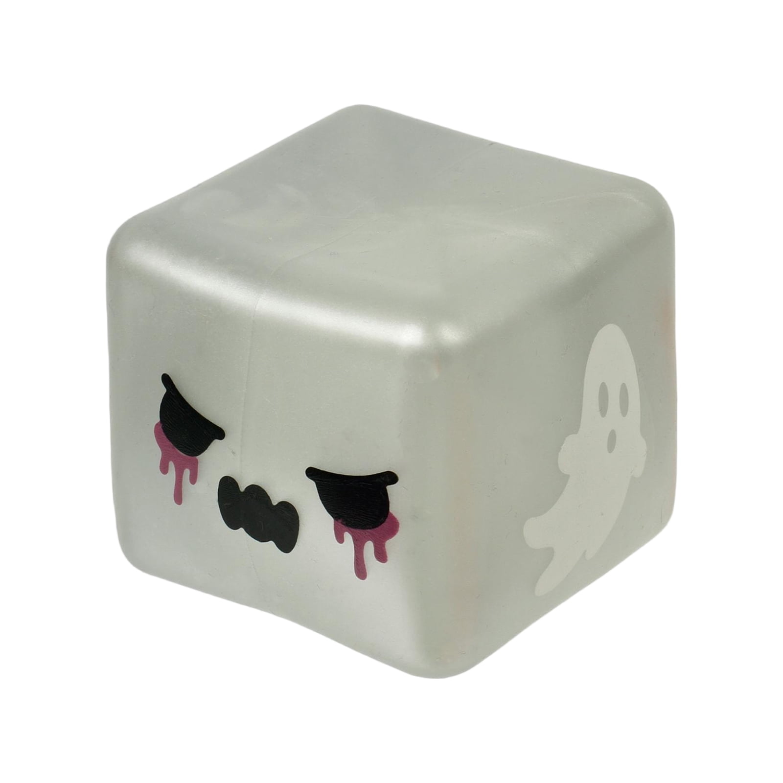 Halloween Ghost Cube Squishy Toys Soft Squeeze Fidget Stress Ball Stretchable Sensory Toy for Anxiety Relief Halloween Decor Gift for Kids and Adults
