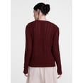 thumbnail image 4 of Scenario Women's Pointelle Sweater with Long Puff Sleeves, Lightweight, Sizes XS-XXXL, 4 of 6