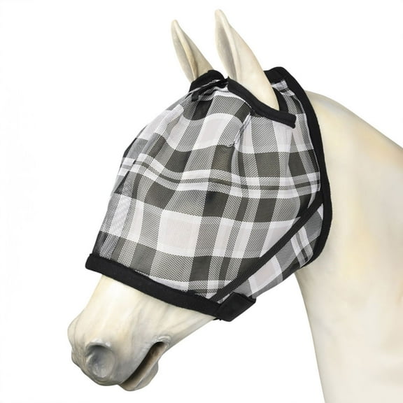 TuffRider Textilene Fly Mask-Black/Grey-Cob