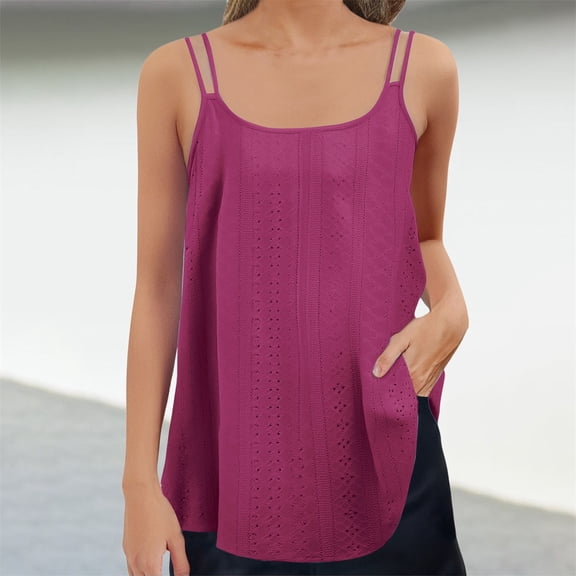 Women's Tank Tops Summer Tank Tops Embroidery For Women Sleeveless Loose Fit Neck Casual Blouse Sexy Cute For Womens Trendy,Red Women's Tanks & Camis XXXXXL