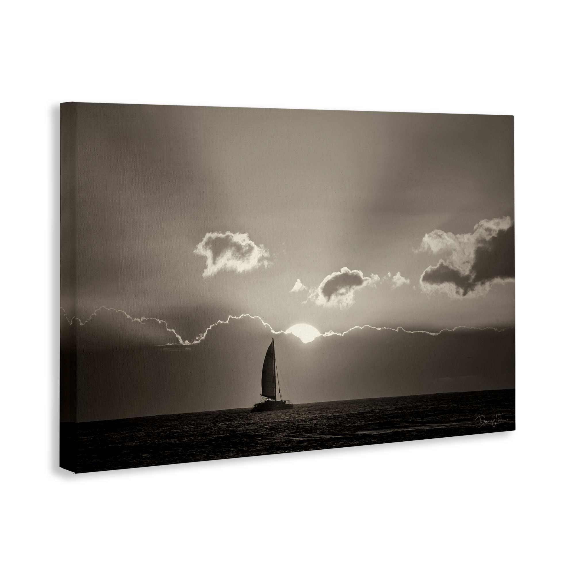 Stupell Industries Sun Peeking Over Boat Landscape & Nature Photography Wrapped Canvas Art Print Wall Art, 45 x 30