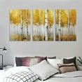 thumbnail image 3 of Nawypu Birch Tree Forest Wall Art Decor Autumn Fall Yellow Modern Artwork Canvas Painting Prints Pictures Home Decor For Living Room Dining Room Bedroom 12''x16''X3 Panels, 3 of 4