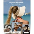 thumbnail image 3 of Sun Visor Hats for Women Wide Brim Straw Roll-Up Ponytail Summer Beach Hat UV UPF Packable Foldable Travel, 3 of 8