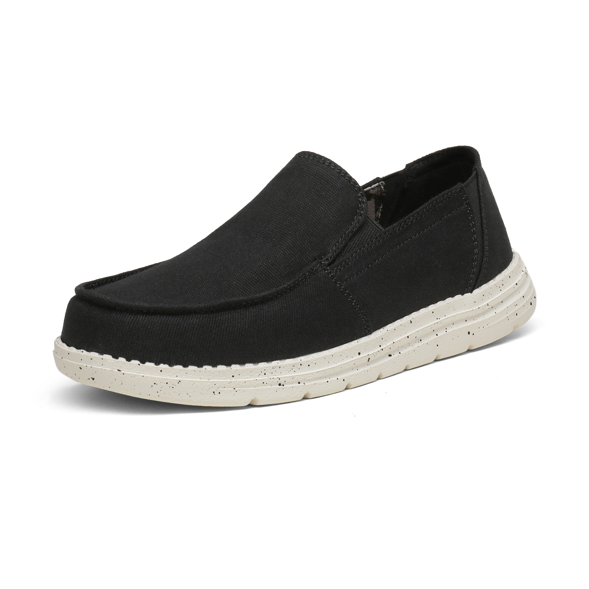 black canvas loafers