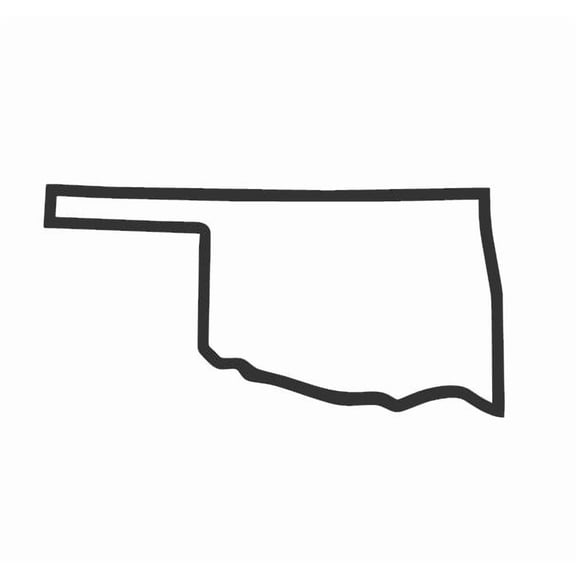 State Map Outline Oklahoma Vinyl Decal Sticker UV & Waterproof Bumper Window Laptop Automotive Water Bottle Gift accessories – BLACK 6"