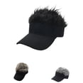 thumbnail image 4 of tredstone Unisexe Perruque Visière Chapeau Hommes Femmes Courte Coiffe Réglable Perruque Chapeau de Baseball Cadeau de Chapeau de Soleil Extérieur, Gris, 4 of 7