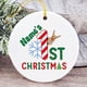 thumbnail image 4 of Adorno navideño personalizado para bebé, adorno para fotografía de la primera Navidad del bebé, regalo de recuerdo personalizado, adorno de cerámica para bebé, 4 of 5