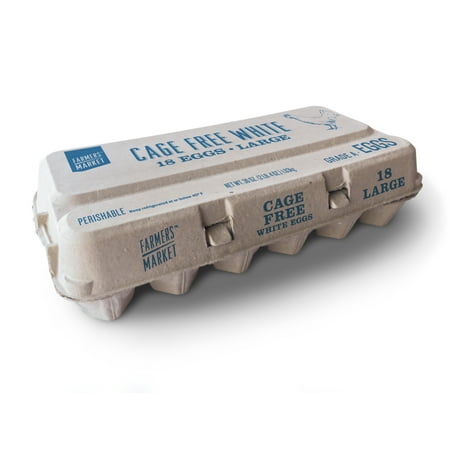 Farmers Market Cage Free Large White Eggs, 18 Count