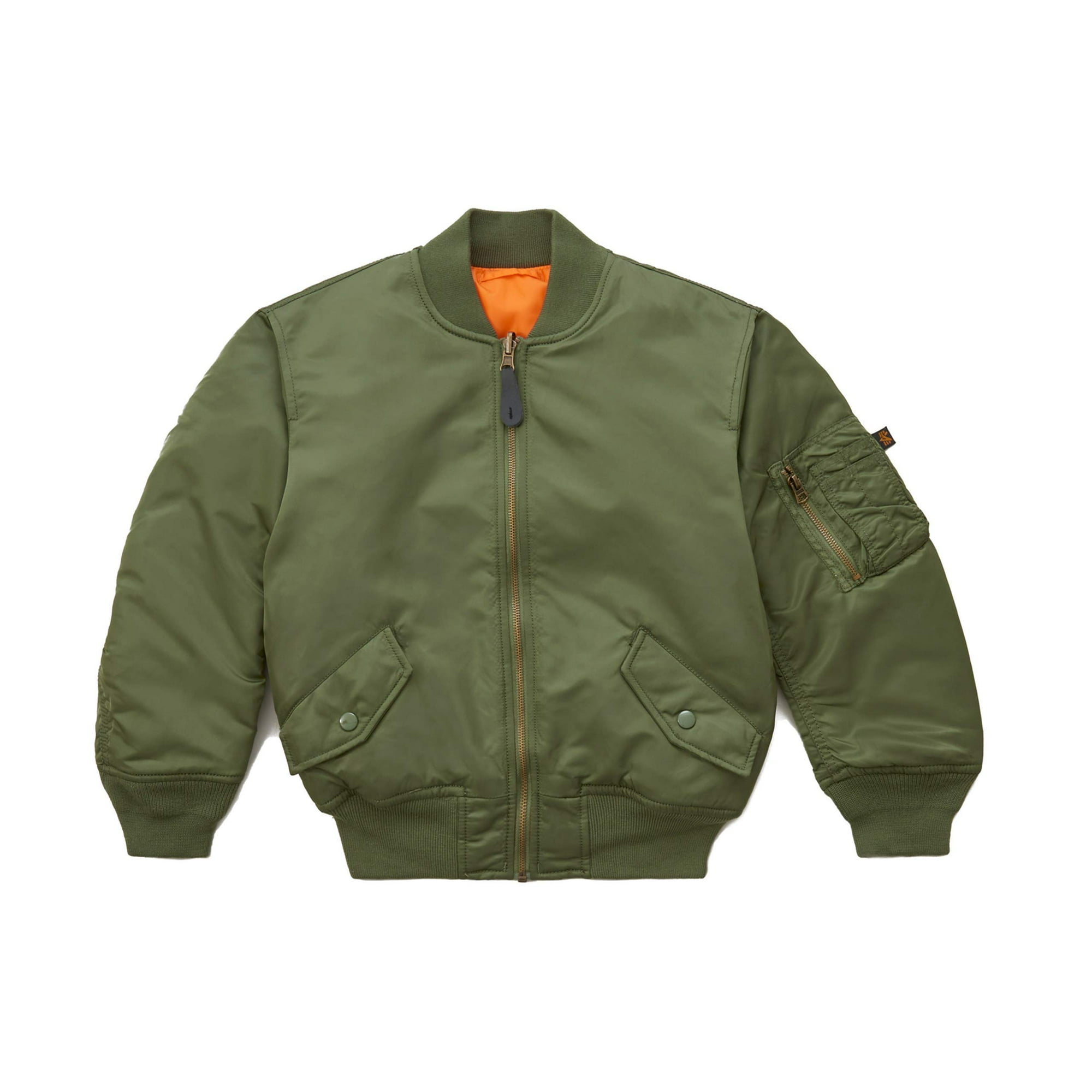 Alpha Industries Big Boys' MA-1 Bomber Jacket, Sage, Small/8