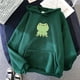 thumbnail image 3 of Sudadera de rana, ropa de dibujos animados, Harajuku, Sudadera con capucha Kawaii de manga larga para niñas, sudaderas con capucha de lana de invierno, Tops verdes con bolsillo, 3 of 3