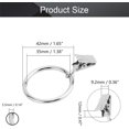 thumbnail image 3 of 24Pcs Curtain Clip Rings with Hooks, 1.38" Inner Dia 0.14" Thickness Iron Drapery Ring for Window Curtain Rods Silver, 3 of 5