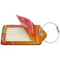 thumbnail image 4 of Rocae Orange Flower Psychedelic for Leather Luggage Baggage Tags ID Label Privacy Cover ID Label with Stainless Steel Loop and Address Card, 4 of 5