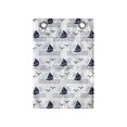 thumbnail image 1 of Sailing Hanging Pocket Organizer, Repetitive Waves Sea Sailboat Seagulls Simplistic Illustration, Printed Polyester Storage Bag with Pockets, 14" x 20", Dark Violet Blue White, 1 of 2