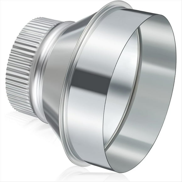 Reductor de Conducto de 6 A 4 Pulgadas, Adaptador de Conducto de Aire de Acero Galvanizado, Conector de Tubería Engarzada Redonda, Acoplamiento de Conexión.