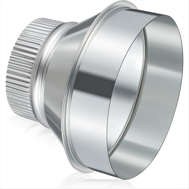 Reductor de Conducto de 6 A 4 Pulgadas, Adaptador de Conducto de Aire de Acero Galvanizado, Conector de Tubería Engarzada Redonda, Acoplamiento de Conexión.