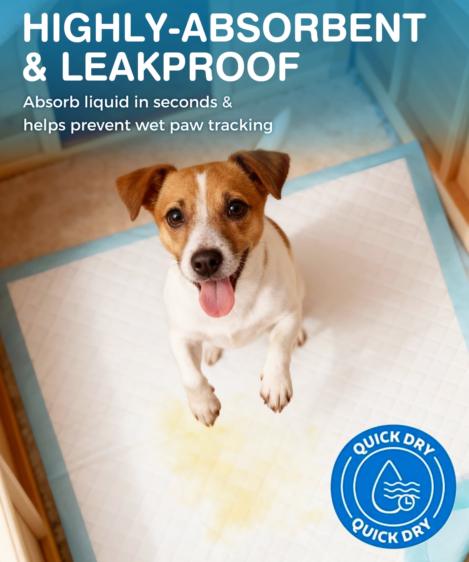 Nextation Dog  Puppy Pee Pads, 5-Layer Leak-Proof Super Absorbent, Quick-Dry Surface, Potty Training, Large 22"x22", 100 Count
