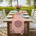 thumbnail image 4 of Table Runners 90 Inches Long Dress Scarves, Pink Floral Farmhouse Coffee/Dining/Kitchen Table Runner for Living Room, Circular Flowers Ethnic Abstract Aesthetic 13x90 Inch, 4 of 9