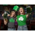thumbnail image 2 of NYC FACTORY USA Screen Printed Ladies Shamrock Tee St Patrick's Day Womens Irish T-Shirt Kelly Green-Distressed, Small, 2 of 2