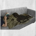 thumbnail image 6 of Coffee Soft Flannel Fleece Throw Blanket, Grunge Weathered Mug Silhouette with Aromatic Java Beans for Breakfast, Cozy Plush for Indoor and Outdoor Use, 50" x 60", Dark Brown Cocoa Tan, by Ambesonne, 6 of 6