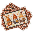 thumbnail image 2 of Fall Thanksgiving Placemats Set of 4，12x18 Inch Autumn Maple Leaves Gnomes Place Mats Farmhouse Table Mat for Seasonal Holiday Party Kitchen Dining Room Table Decor, 2 of 6