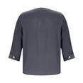thumbnail image 5 of cocolona Womens 3/4 Sleeve Shirts Trendy Button V Neck Tops Dressy Casual Blouse Solid Color Loose Lightweight Tops, 5 of 6