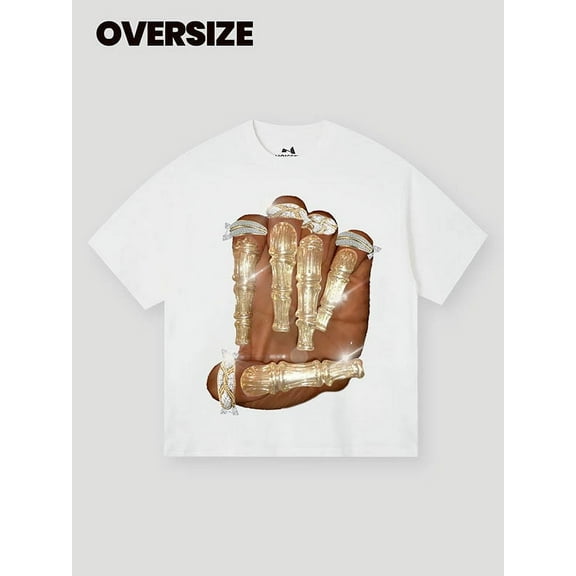 BOUNCE BACK Golden Bone Nail Print T-shirt
